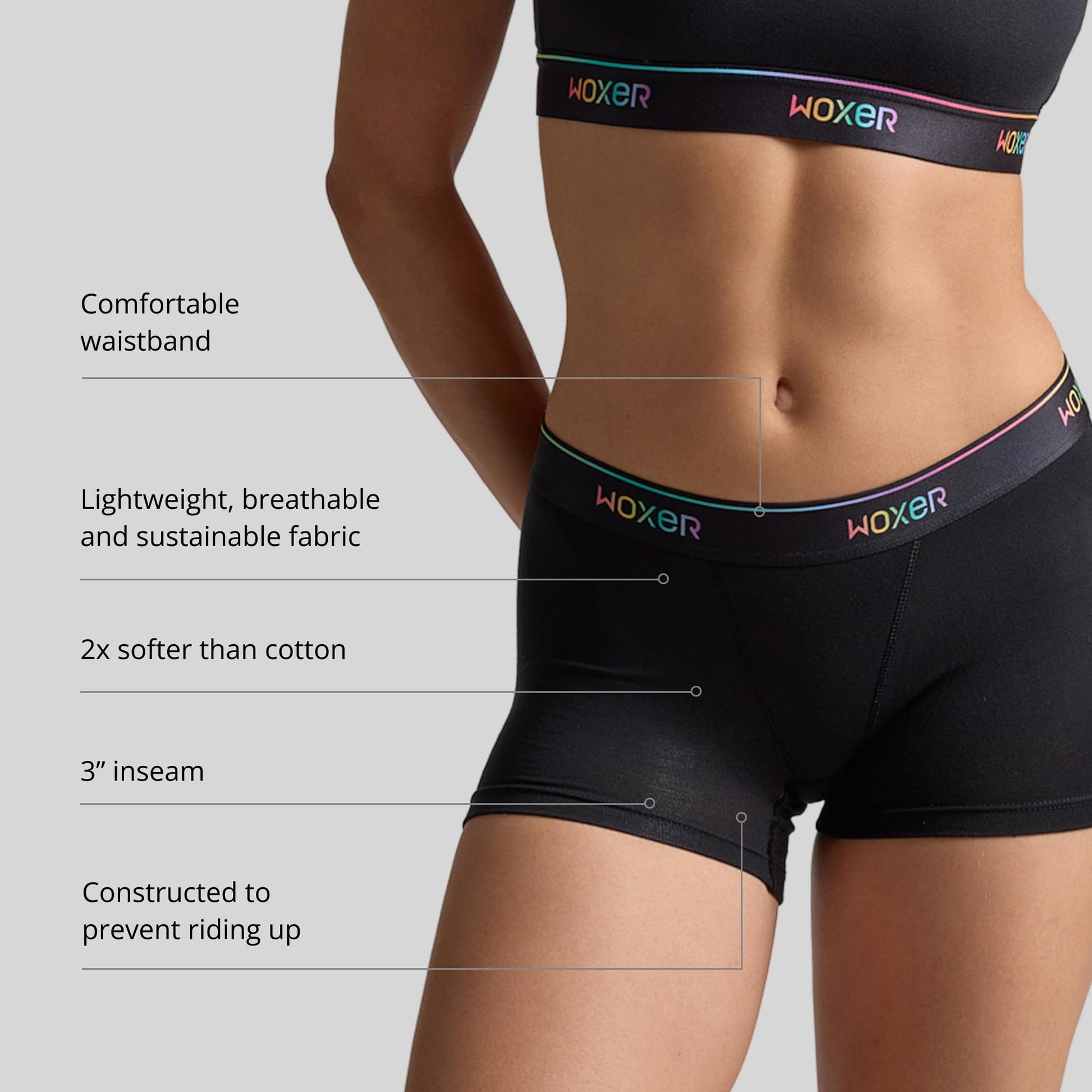 Woxer Womens Boxers - Star 3" Boy Shorts Underwear for Women - Boxers for Women