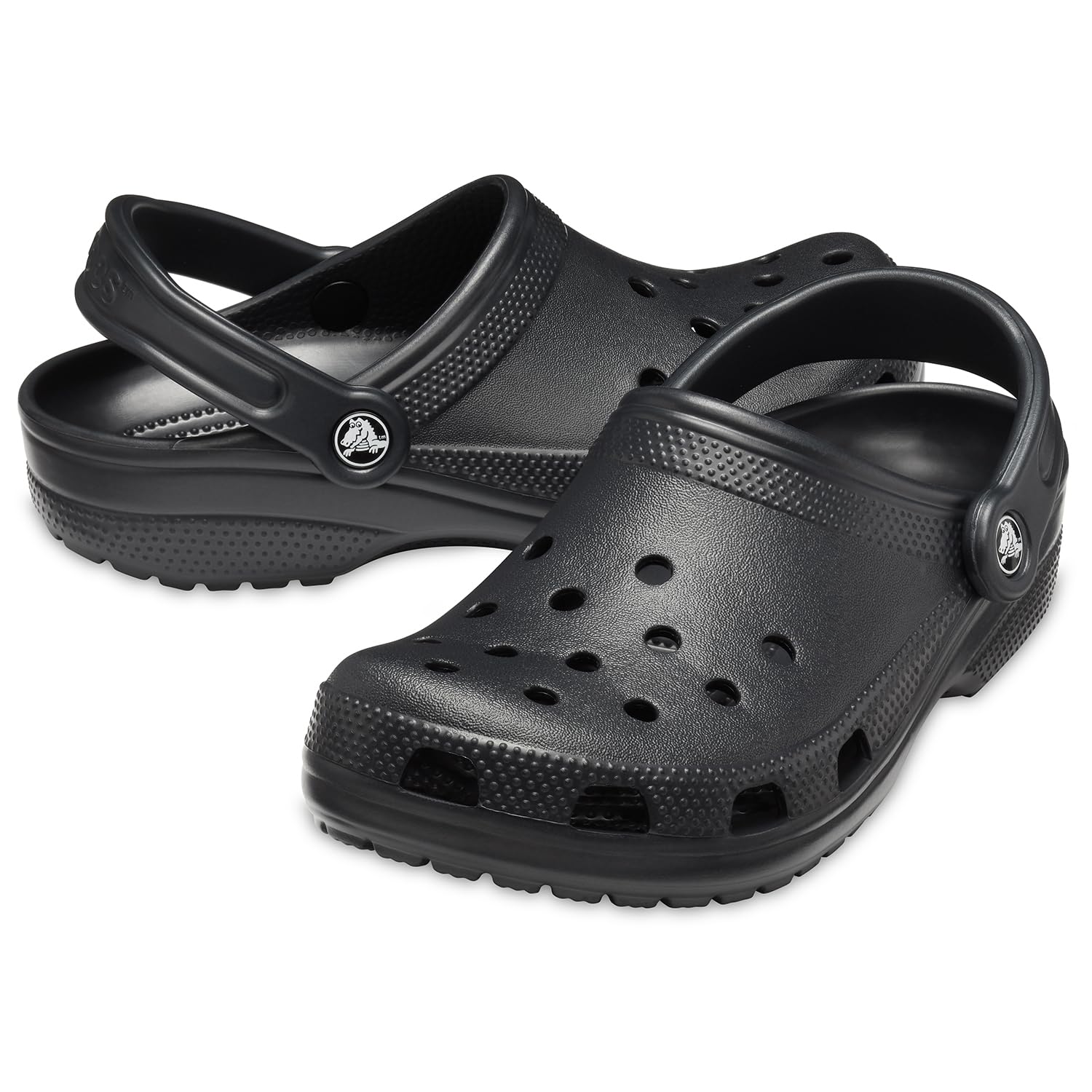 Crocs Unisex-Adult Classic Clogs, Black, 9 Men/11 Women