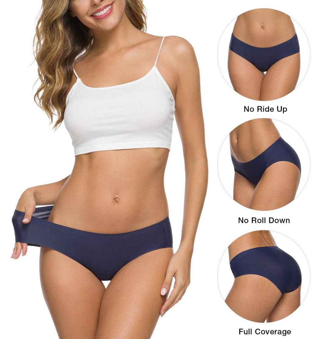 Altheanray Women’s Seamless Underwear No Show Panties Soft Stretch Bikini Underwears 6 Pack(3081M-color12)