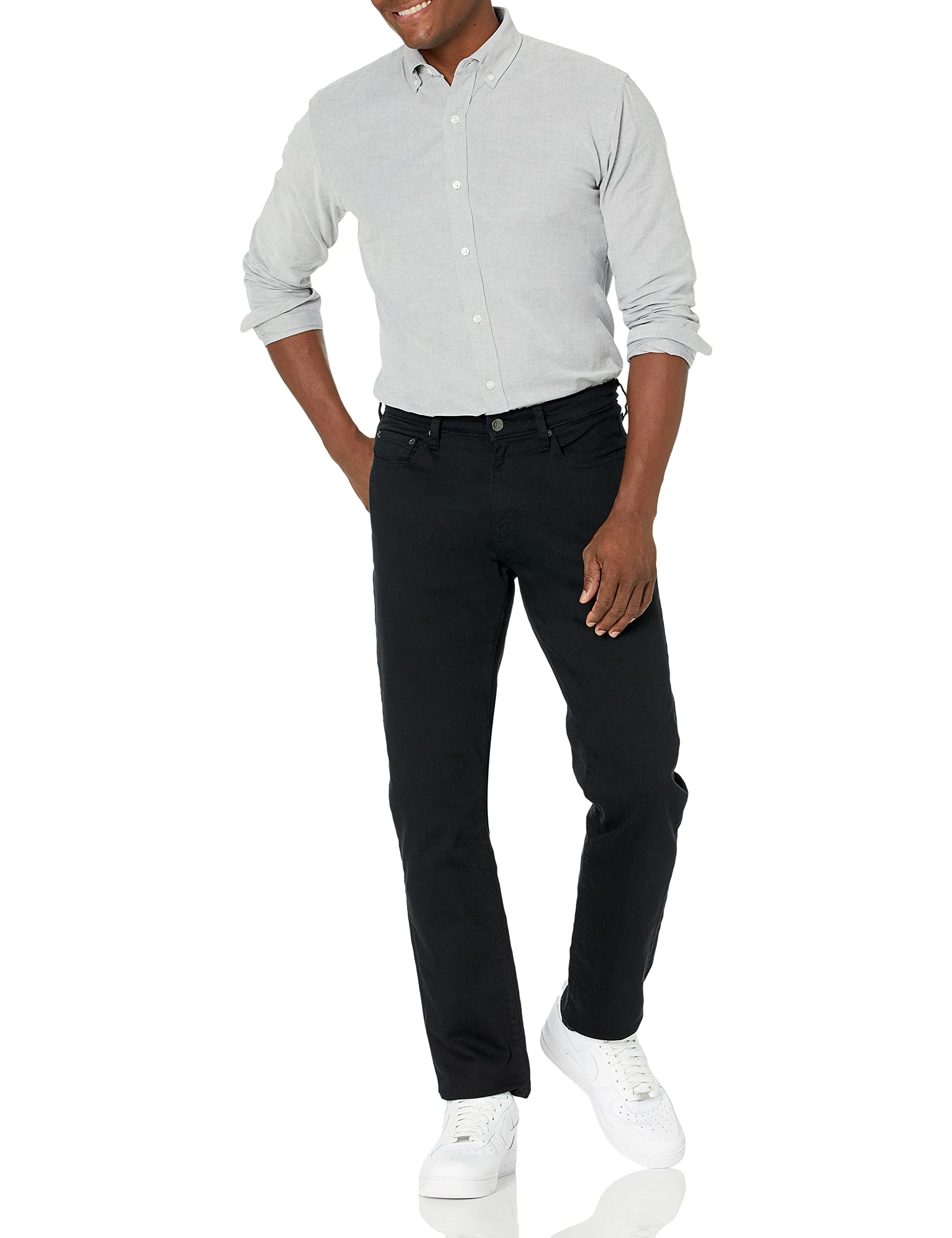 Amazon Essentials Men's Athletic-Fit Stretch Jeans - Black, 36W x 32L