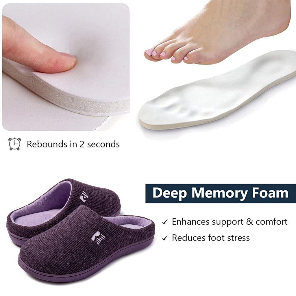 RockDove Women's Original Two-Tone Memory Foam Slipper, Size 9-10 US Women, Eggplant