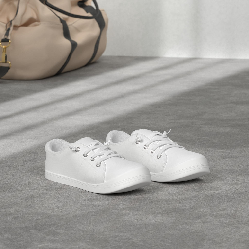 Women's Slip On Canvas Sneaker Low Top Casual Walking Shoes Classic Comfort Flat Fashion Sneakers (White 08)