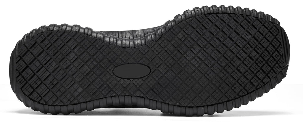 SHULOOK Men's Non Slip Work Shoes Slip On Sneakers Waterproof Food Service Kitchen Chef Restaurant Slip Resistant Walking Shoes Lightweight Comfortable Working Footwear Black Size 9.5