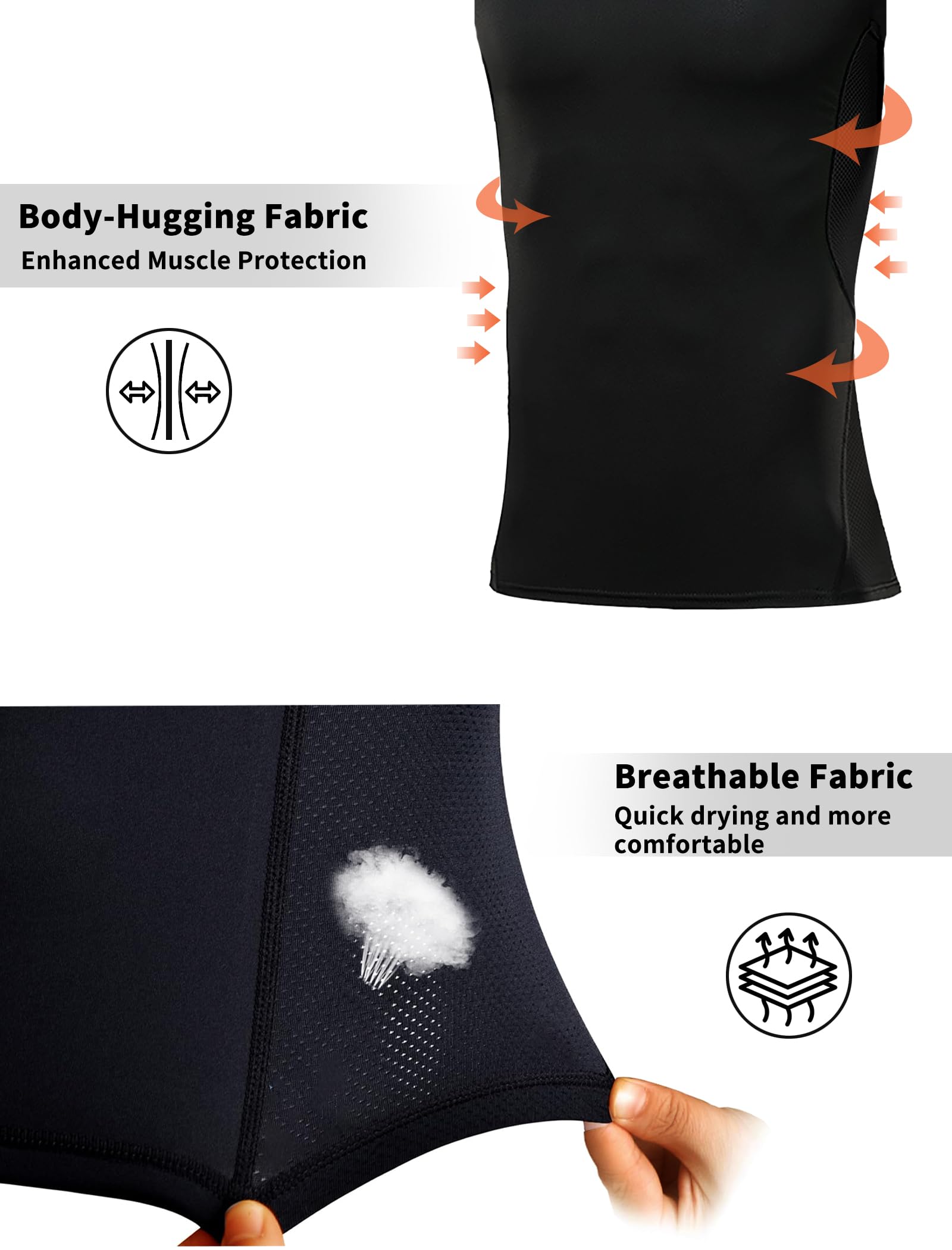 Youper Elite Men's Compression Short-Sleeve T-Shirt, Sportswear for Football, Exercise & Fitness (Medium, Black)