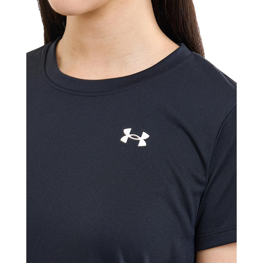 Under Armour Womens Tech Short Sleeve Crew, (001) Black / / White, XX-Large
