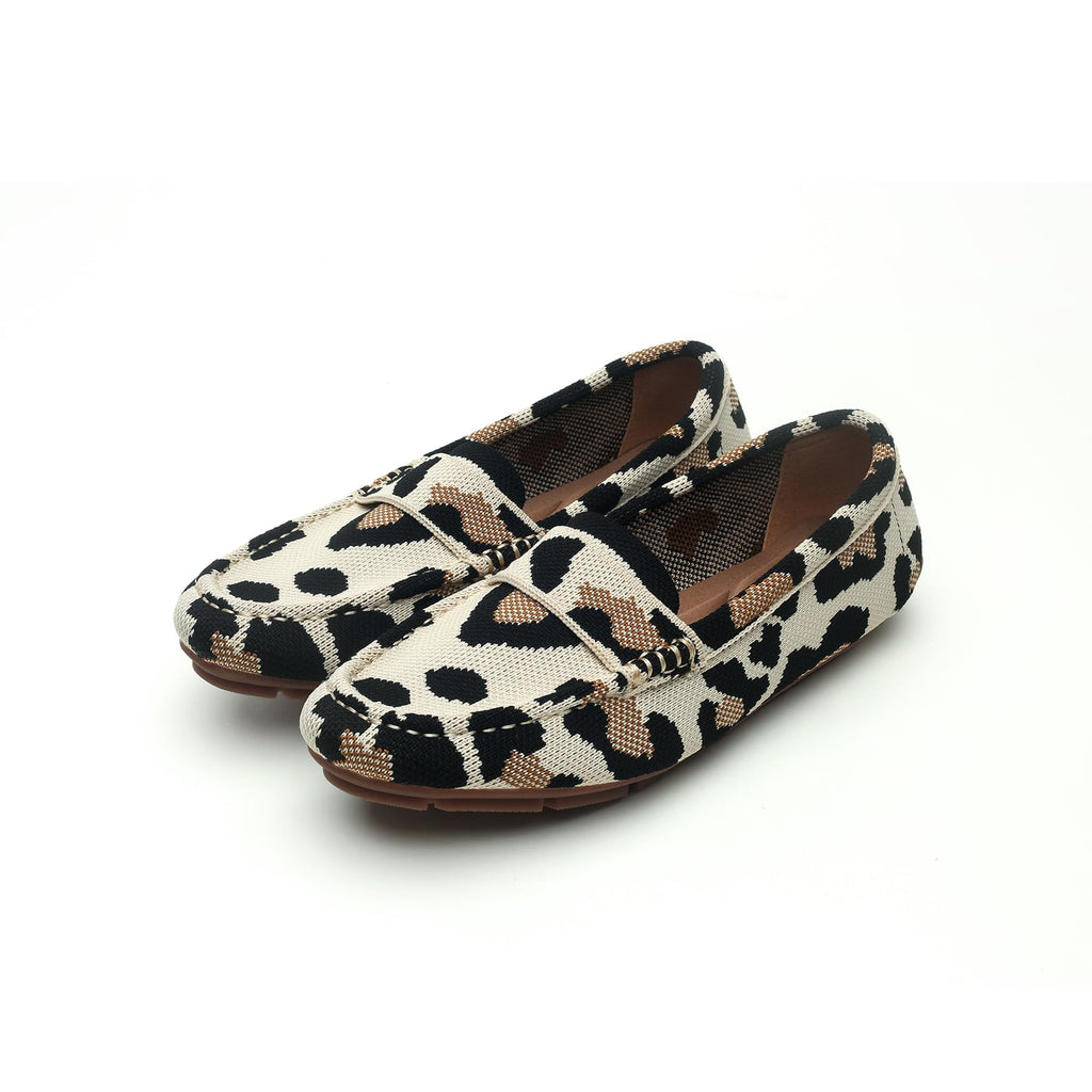 Loafer Shoes for Women Comfortable Casual Women's Loafer Shoes Flat Shoes-Leopard Print-6.5
