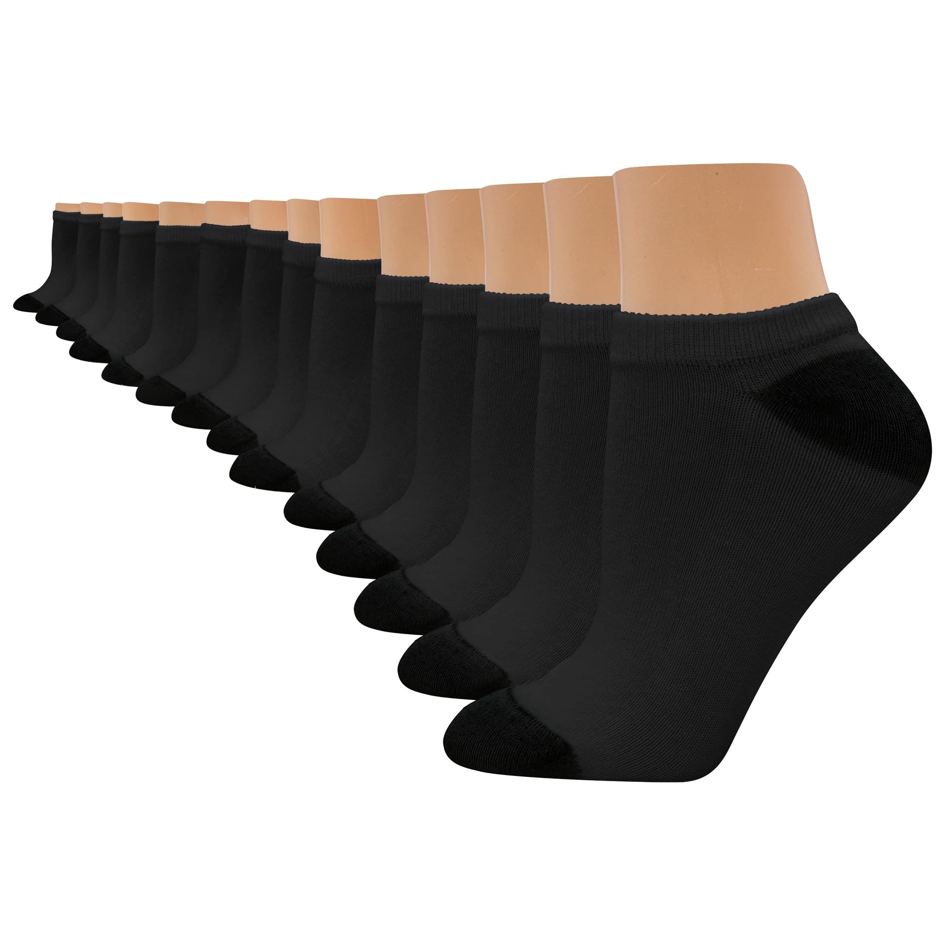 Hanes Women's Value, Show Soft Moisture-Wicking Socks, Available in 10 and 14-Packs, Black-14, 8-12