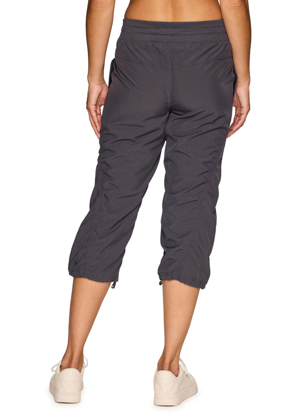 RBX Active Women's Lightweight Capri Pant Drawstring Joggers for Women Charcoal S21 XS