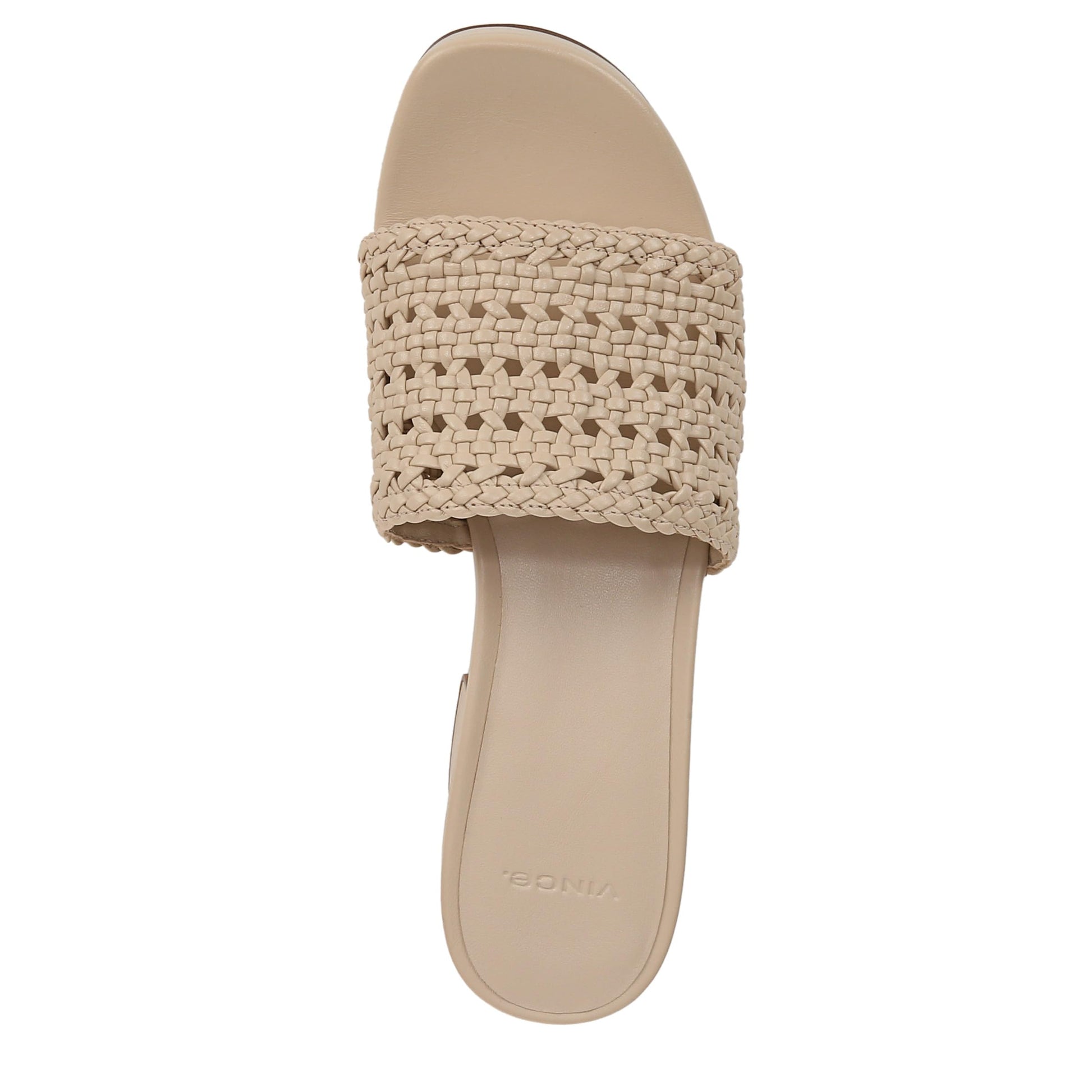 Vince Womens Margo Slide Sandal Birchsand Woven Leather 7 M
