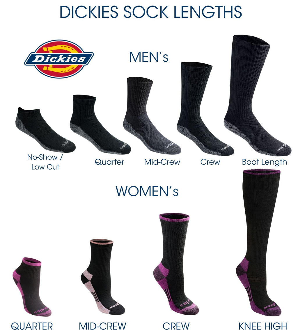 Dickies Men's Dri-Tech Original Moisture Control Crew Socks, Available in M-XXL (6, 12, 18 Pairs), White (6 Pairs), Large