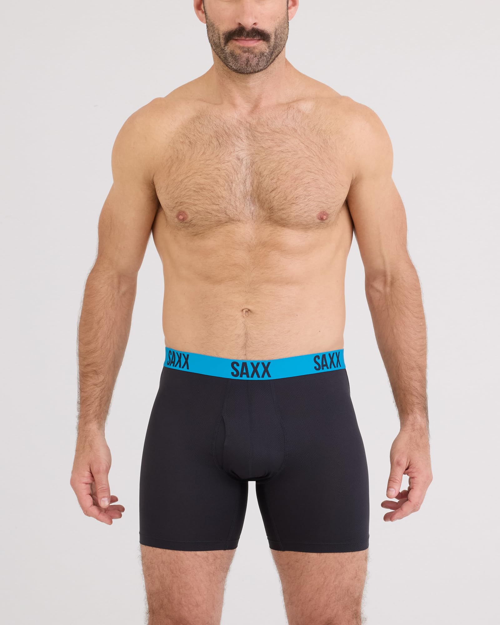 SAXX Underwear Co. Men's Underwear with Pouch Core Performance Mesh Boxer Brief Fly 3Pk, Black/Graphite/Athletic, X-Large