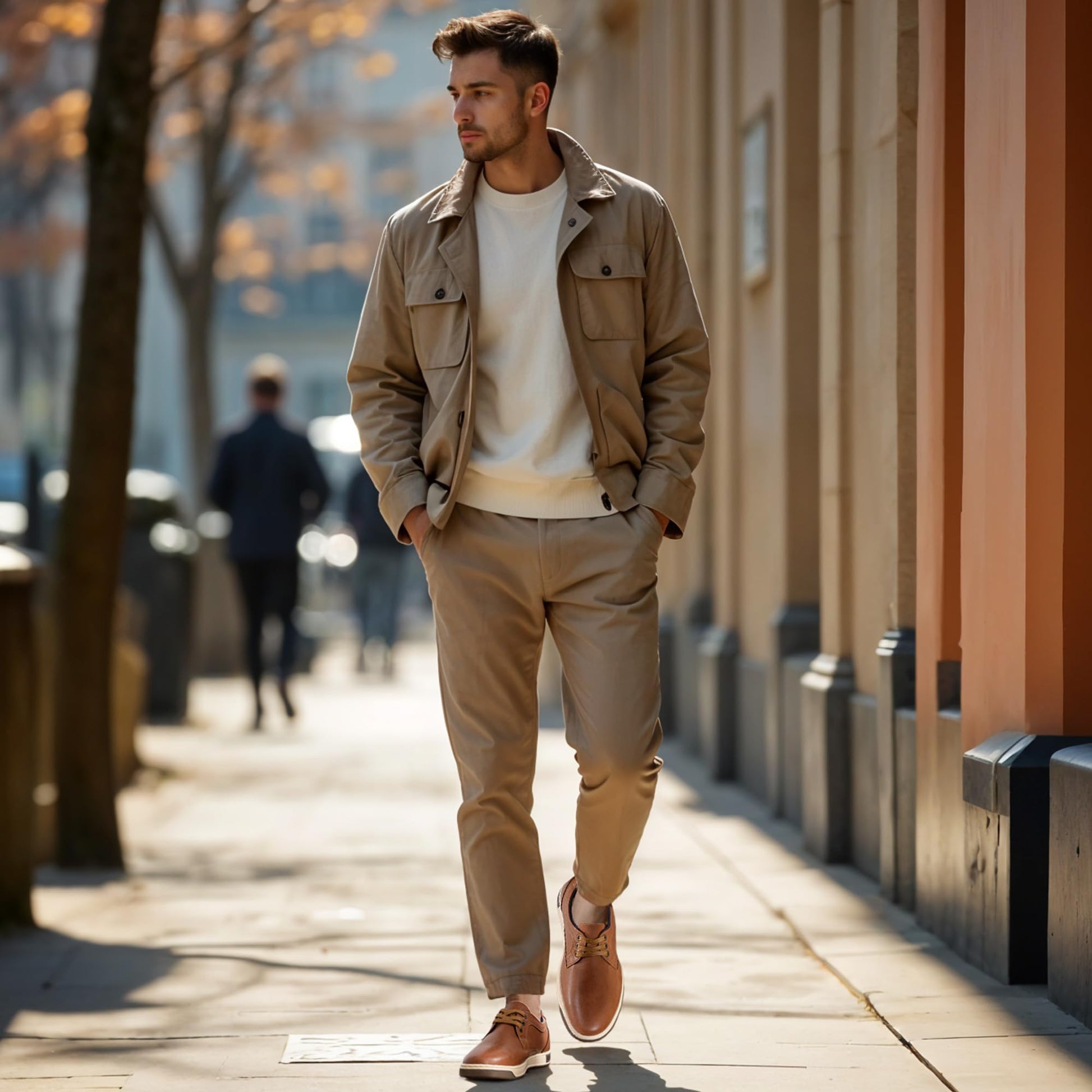 Jousen Men's Casual Shoes Memory Foam Mens Fashion Sneakers 3 Eyelets Business Dress Sneaker (A81Q06 Yellow Brown 10)