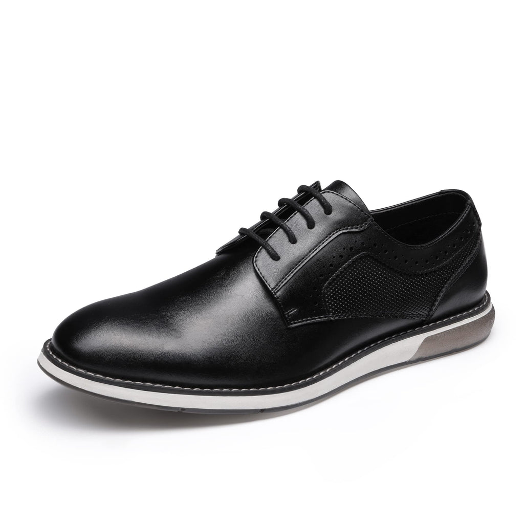 Bruno Marc Men's Casual Dress Sneaker Shoes, Business Formal Derby Plain Toe Oxfords Crossflex GentEdge,Size 12,Black,SBOX223M