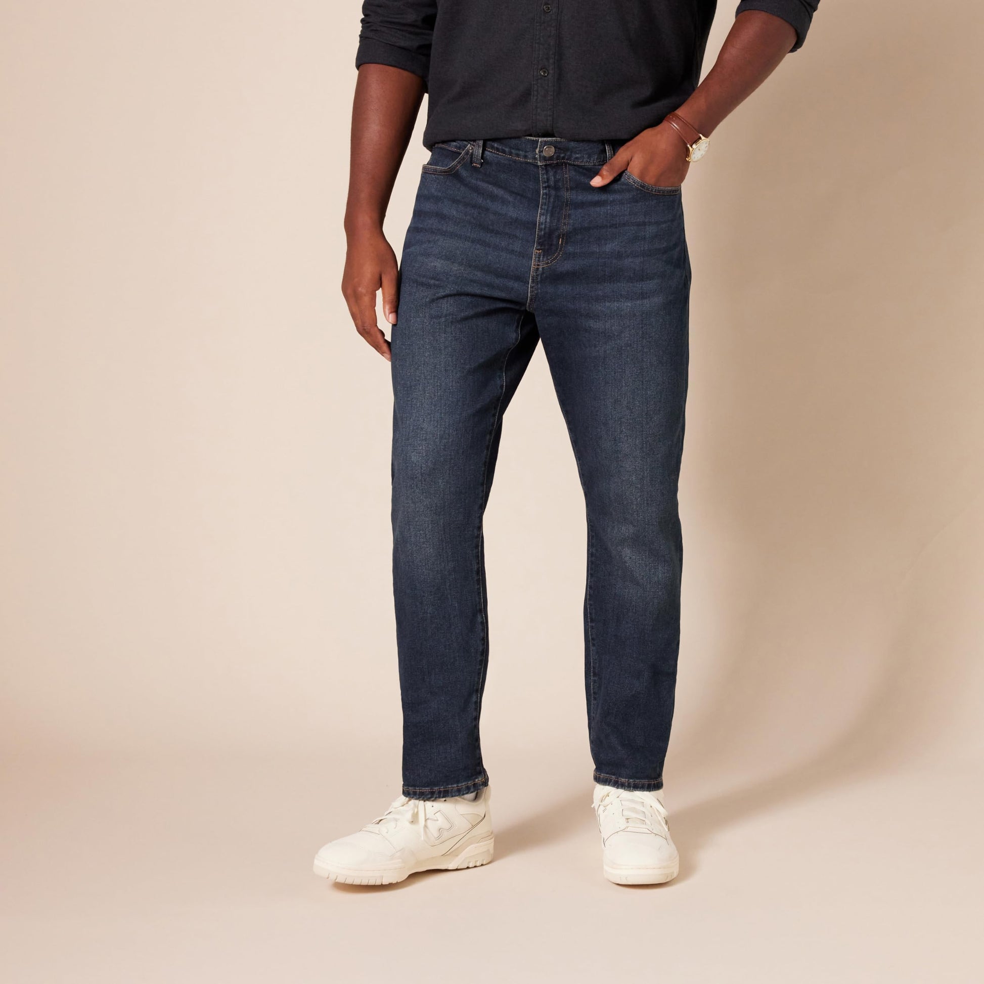 Amazon Essentials Men's Slim-Fit Jeans, Dark Wash, 29W x 28L