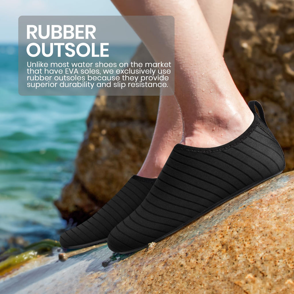 SEEKWAY Water Shoes Women Men Adult Quick-Dry Aqua Socks Barefoot Non Slip for Beach Swim River Pool Lake surf Black SK002(U)