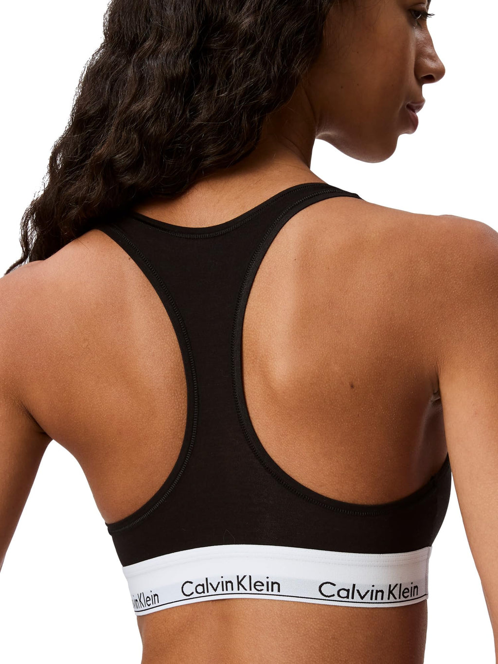 Calvin Klein Women's Polyester & Elastane Non-Wired and Non-paded Bralette Bra (29639810003_Black_Medium)