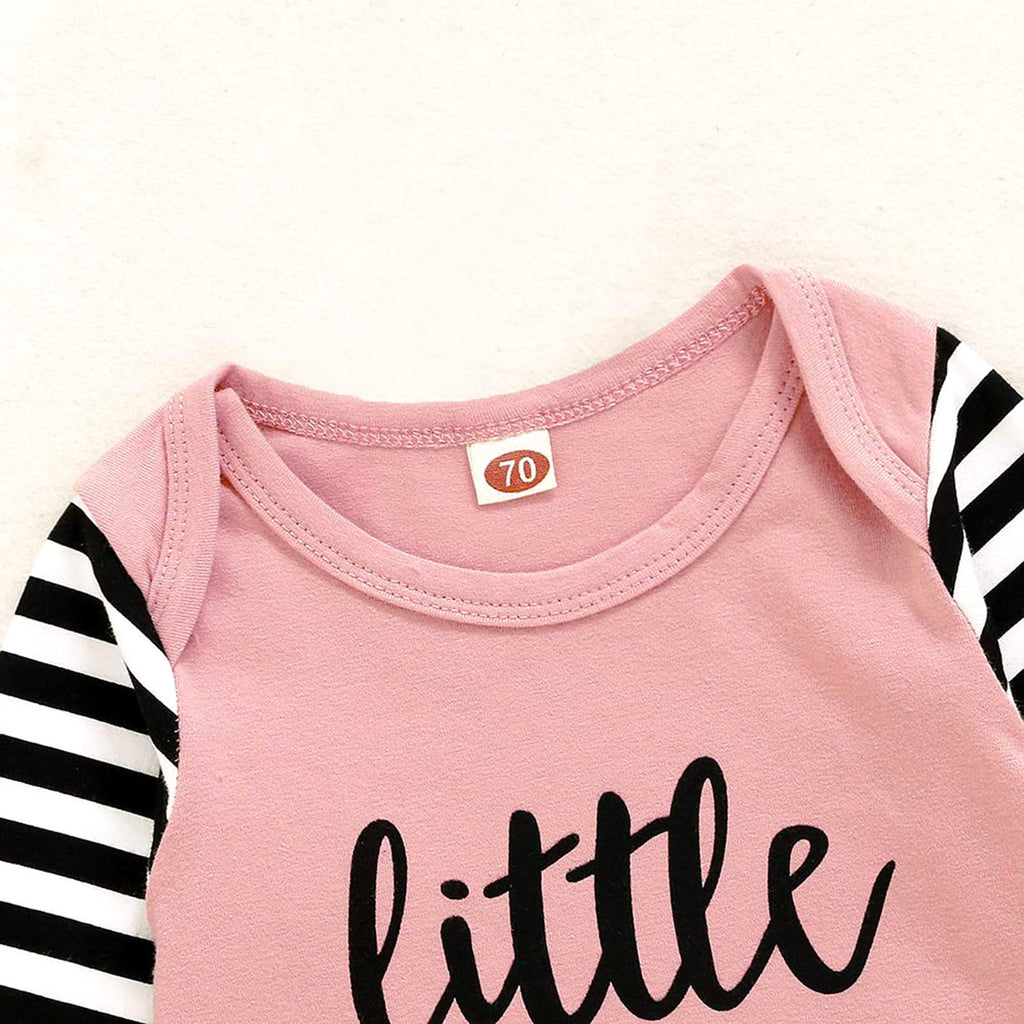 AMAWMW Newborn Baby Girl Little Sister Sleeper Gown Stripe Long Sleeve Nightgown Pajamas Gifts Stuff Essential Outfit
