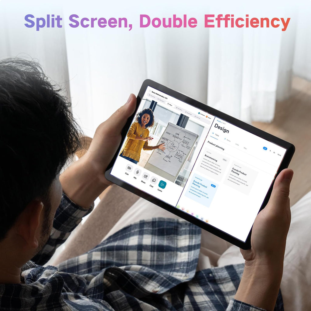 Winsing Tablet, Android 15 Tablets 10 inch with 12GB RAM+128GB Storage+2TB TF Card Expand, Octa-Core, 1280*800 HD Touch Screen Computer Tablet, 8-10H Long-lasting Battery Life,Wi-Fi & BT 5.0,Gray Blue