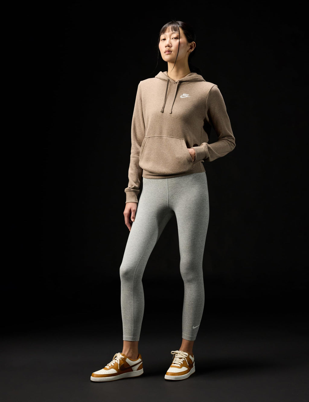 Nike Women's Court Vision Low Next Nature Sneaker, Desert Ochre/Fauna Brown/Pale Ivory, 9