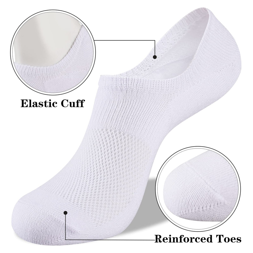 Heatuff No Show Socks Womens Cotton Low Cut Non Slip Casual Socks Invisible Flat Boat Liner Socks (6/9 Pairs)