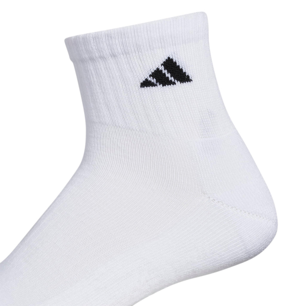 adidas Men's Socks, Athletic Cushioned Quarter 6-Pack, Ankle Fit with Arch Support, White/Black, Large