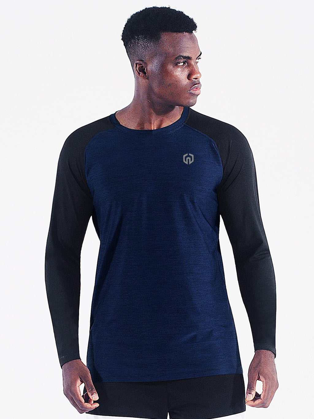 NELEUS Men's Running Shirt Long Sleeve Workout Shirts,5073,3 Pack,Navy/Slate Grey/Light Grey,3X-Large