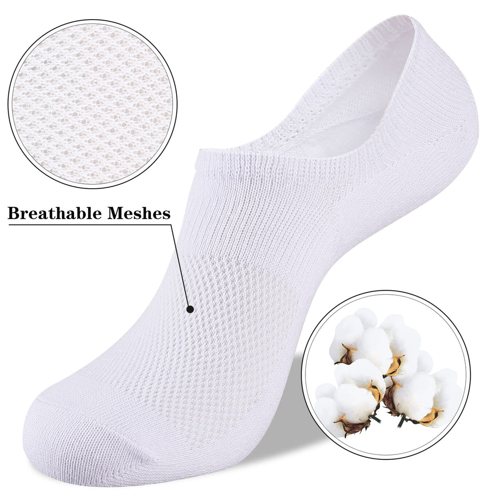 Heatuff No Show Socks Womens Cotton Low Cut Non Slip Casual Socks Invisible Flat Boat Liner Socks (6/9 Pairs)