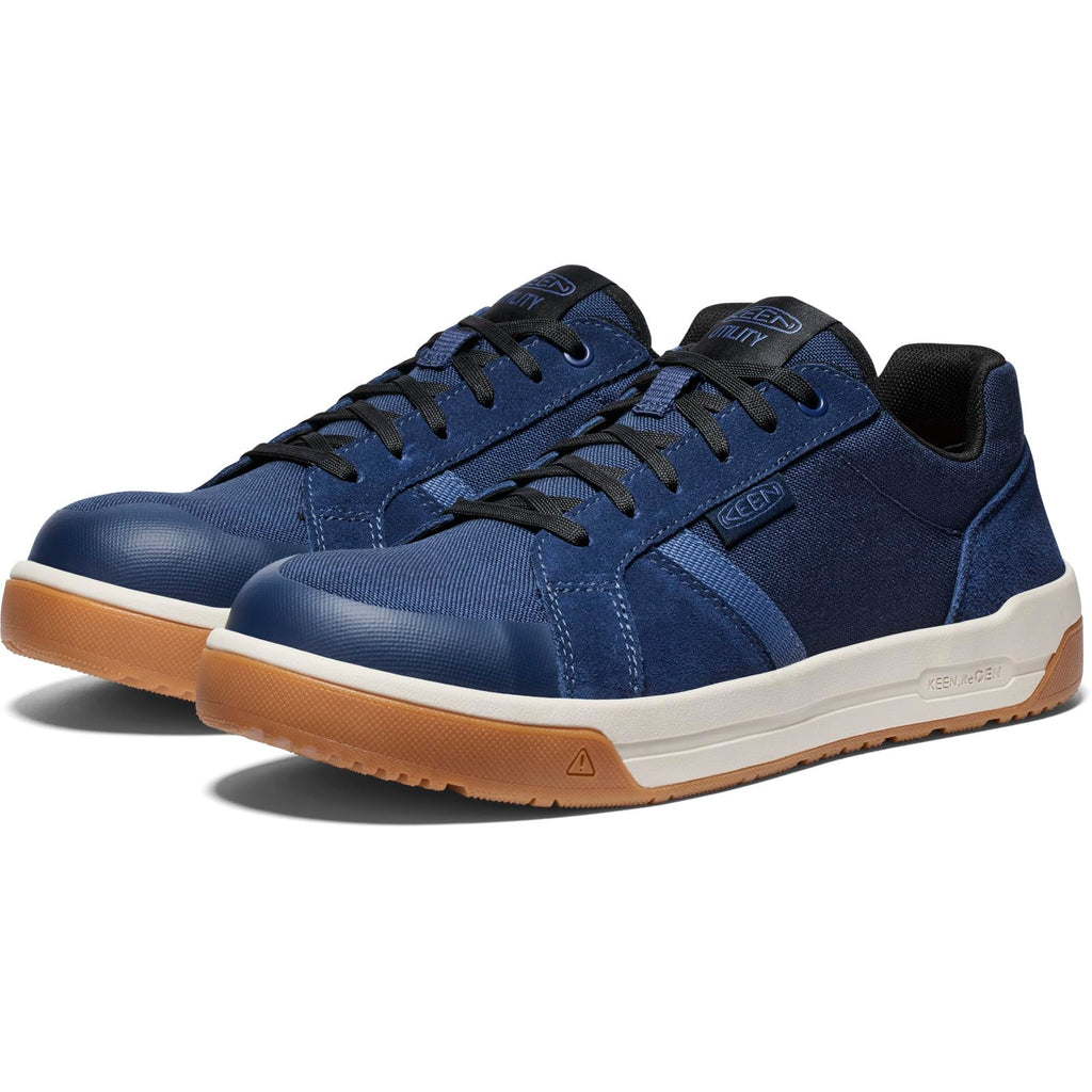 KEEN Utility Men's Kenton Low Height Composite Toe Breathable Work Sneakers, Naval Academy/Gum, 8 Wide