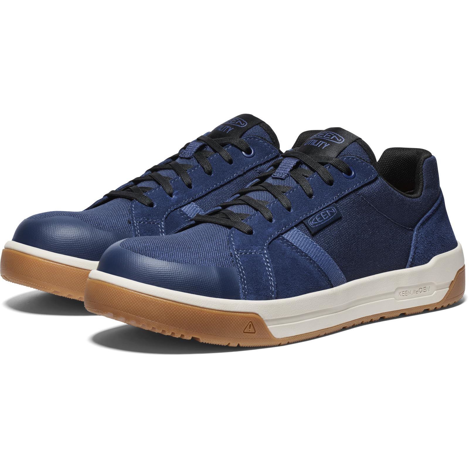 KEEN Utility Men's Kenton Low Height Composite Toe Breathable Work Sneakers, Naval Academy/Gum, 8 Wide