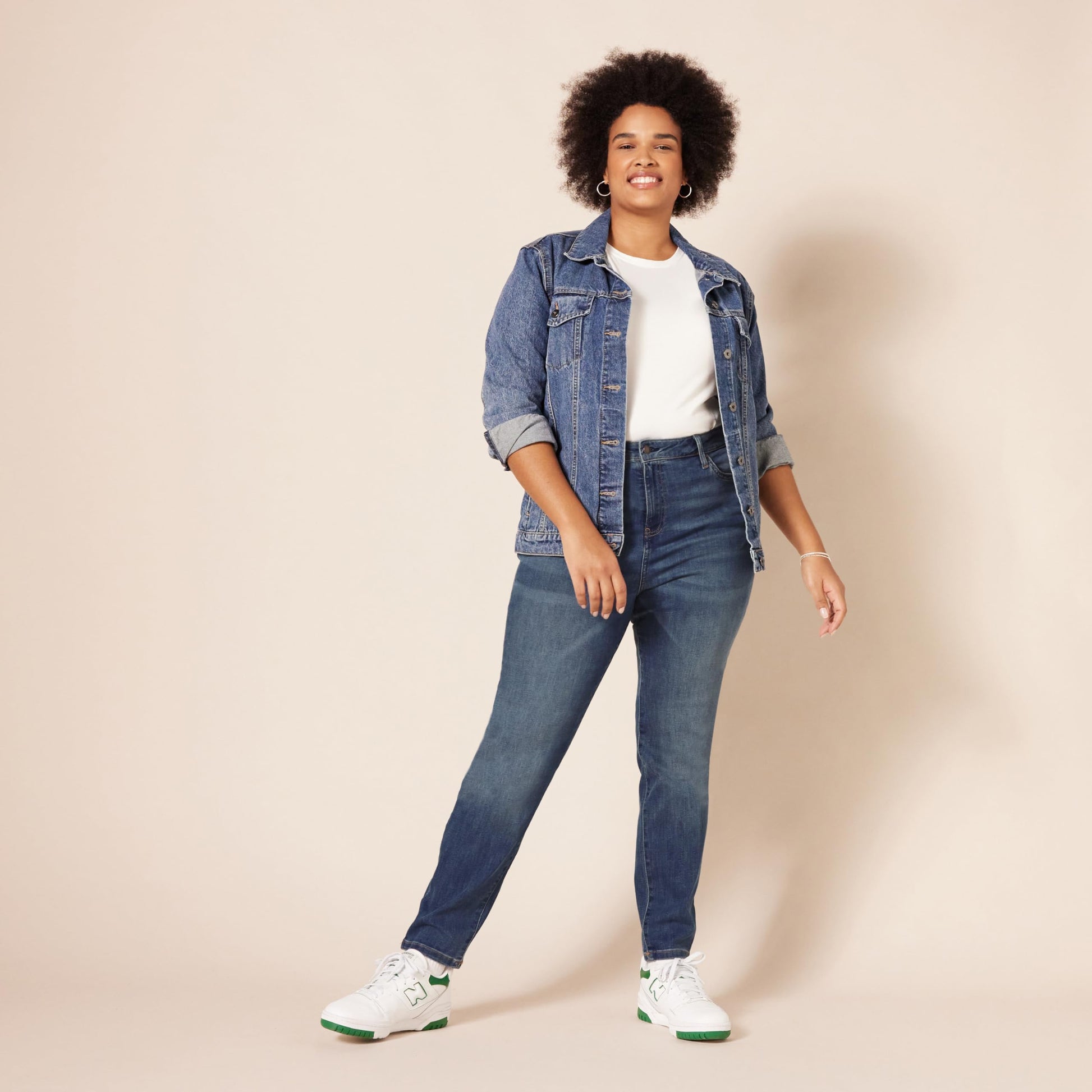 Amazon Essentials Skinny Jeans for Women, High Waist, Stretchy Denim, Medium Wash, 14