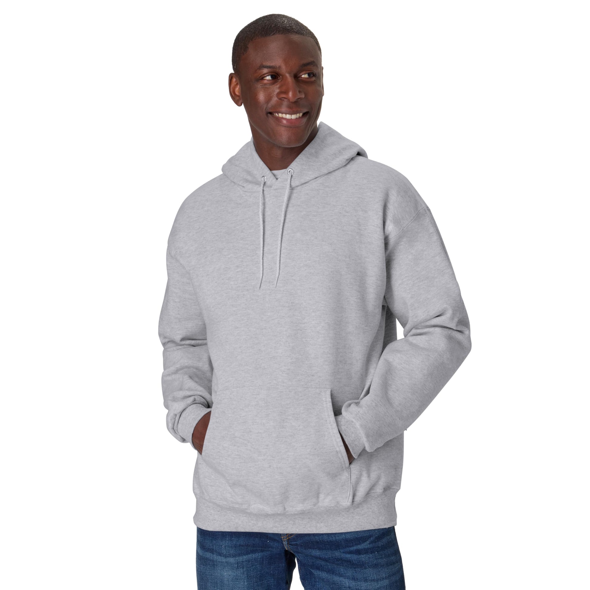 Hanes Men's Ultimate Cotton Heavyweight Pullover Hoodie Sweatshirt, Light Steel, Large