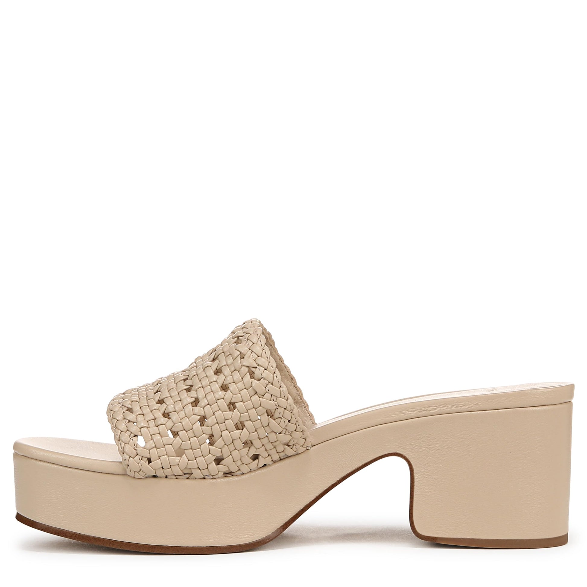 Vince Womens Margo Slide Sandal Birchsand Woven Leather 7 M