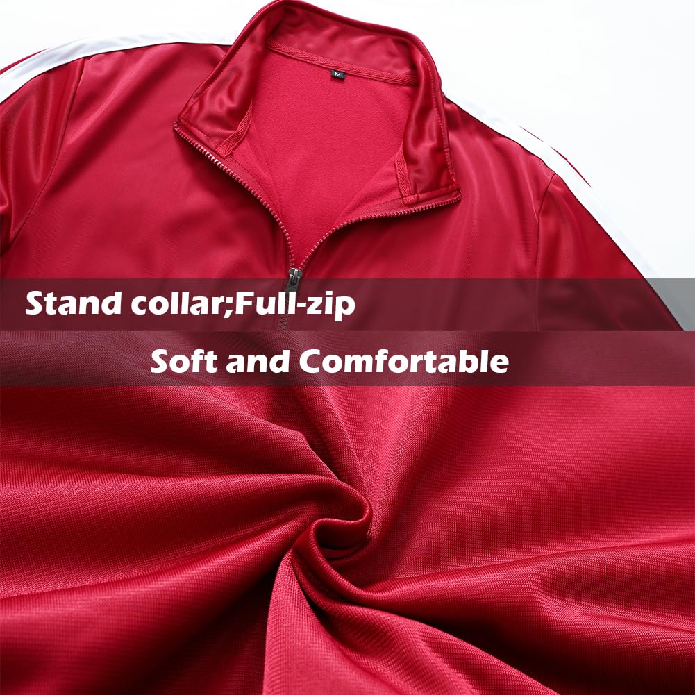 GXAMOY Men's Athletic 2 Pieces Tracksuit Casual Full Zip Jogging Sweat Suit Workout Sports Set Sportswear Orange(TZ001) XL