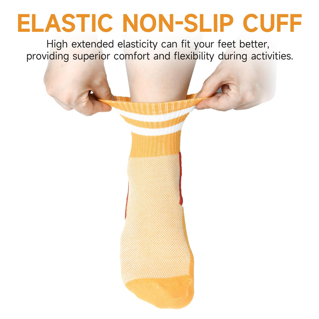 IDALOP 20 Pairs Cute & Colorful Striped Quarter Crew Women's Colored Socks, Size 9-11