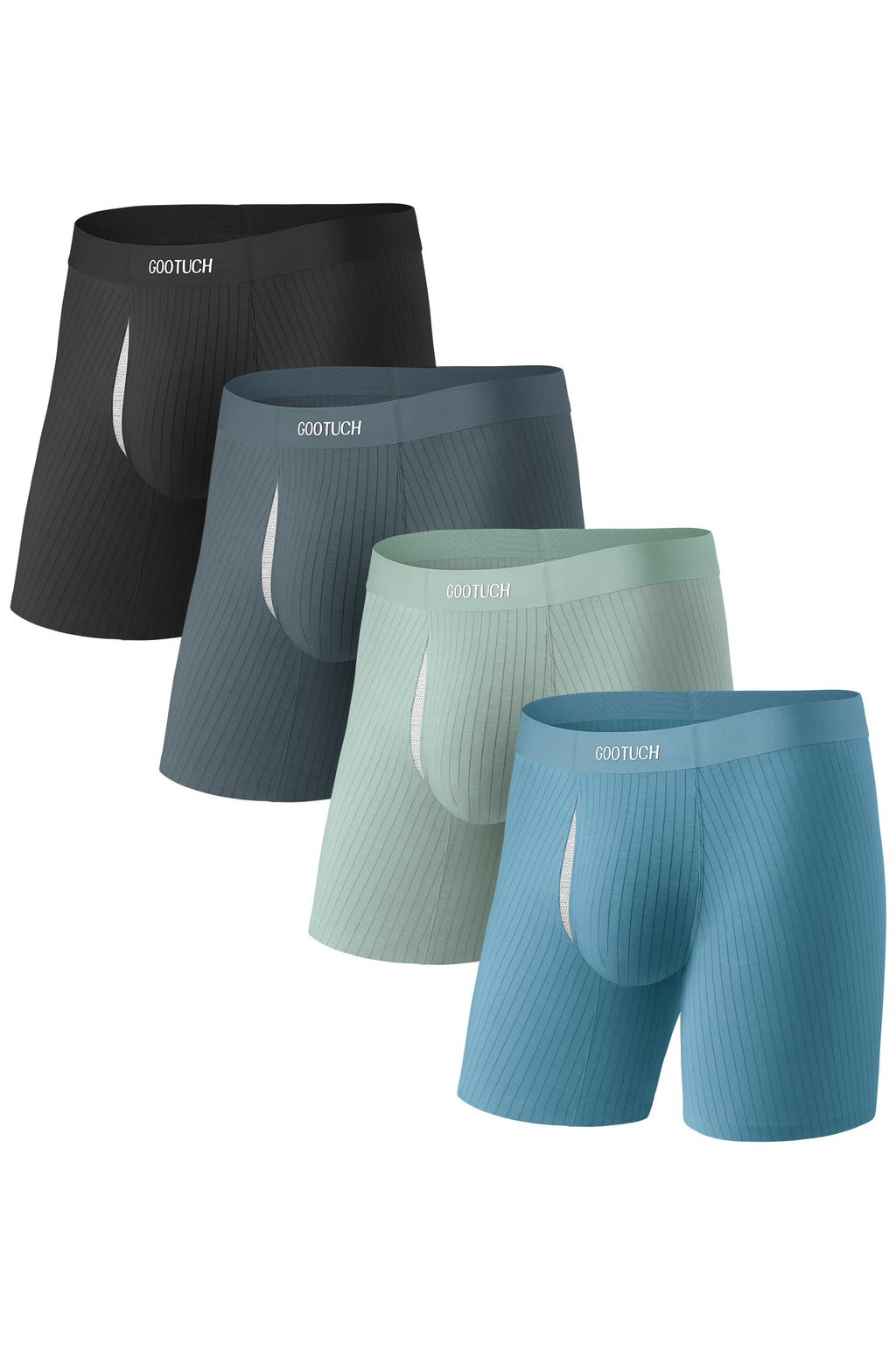 GOOTUCH Mens Underwear Briefs Odor Control, Moisture Wicking Ultra-Stretch Seamless Modal Underwear, Silver-Ion Tech(Black/Dark Gray/Green/Grey Blue, L)