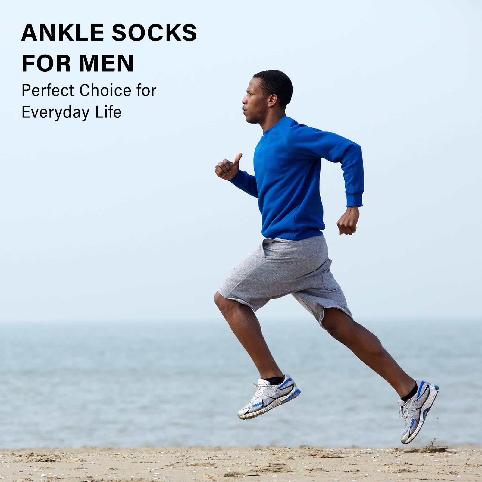 eallco 10 Pairs Mens Ankle Socks Low Cut Socks for Men Athletic Socks Breathable Cushioned White