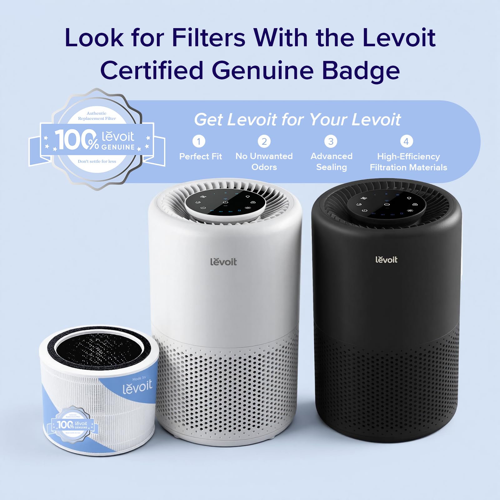 LEVOIT Air Purifier for Home Bedroom Dorm Room, Smart WiFi Alexa Control, AHAM VERIFIDE, 3-in-1 Filter with HEPA Sleep Mode for Allergens, Pollutants, Smoke, Dust, Core 200S-P, White