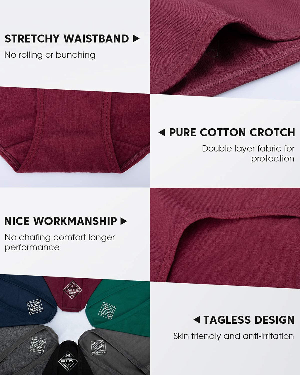 Benirap Womens Underwear Soft Cotton Hipster Panties Breathable Briefs 5 or 6 Pack