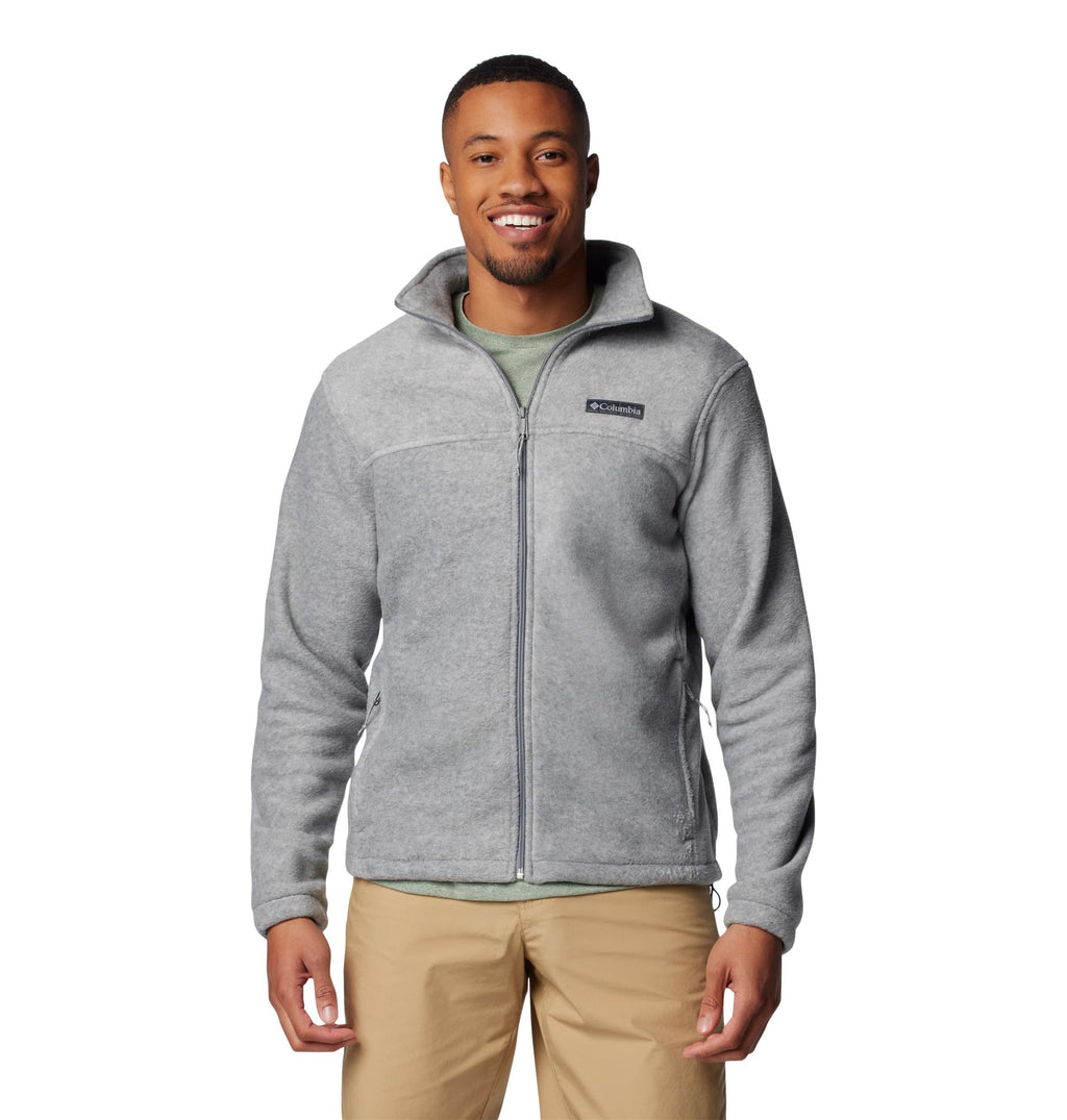 Columbia Men's Steens Mountain 2.0 Full Zip Fleece Jacket, Light Grey Heather, Large