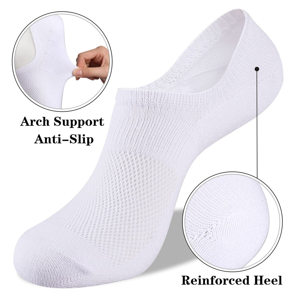 Heatuff No Show Socks Womens Cotton Low Cut Non Slip Casual Socks Invisible Flat Boat Liner Socks (6/9 Pairs)