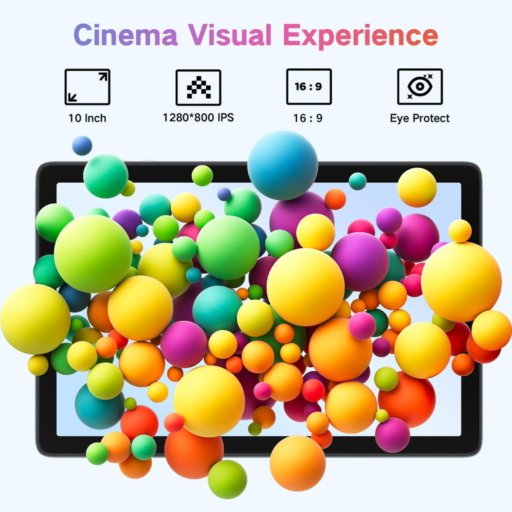 Winsing Tablet, Android 15 Tablets 10 inch with 12GB RAM+128GB Storage+2TB TF Card Expand, Octa-Core, 1280*800 HD Touch Screen Computer Tablet, 8-10H Long-lasting Battery Life,Wi-Fi & BT 5.0,Gray Blue