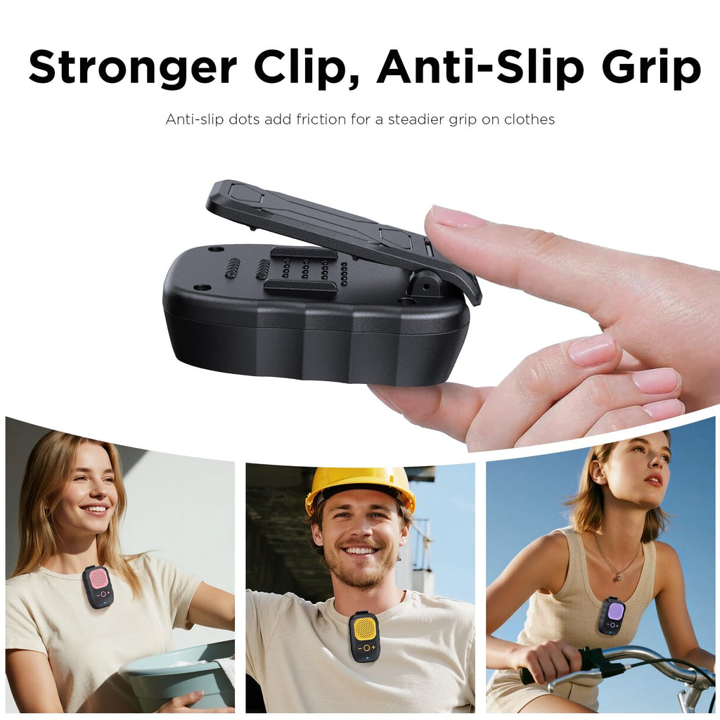 ShellHome Wearable Bluetooth Speaker - 30H Working Time Clip-On Wireless Jobsite Pro Water-Resistant Portable Speaker — Built-in Mic for Hands-Free Music and Calls, Blue (Non-Magnetic)