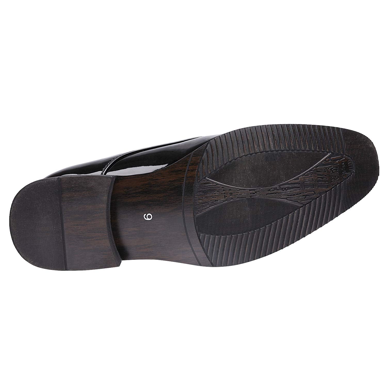 Bruno Marc Men's Faux Patent Leather Tuxedo Dress Shoes Classic Lace-up Formal Oxford,Size 11,Black,CEREMONY-06