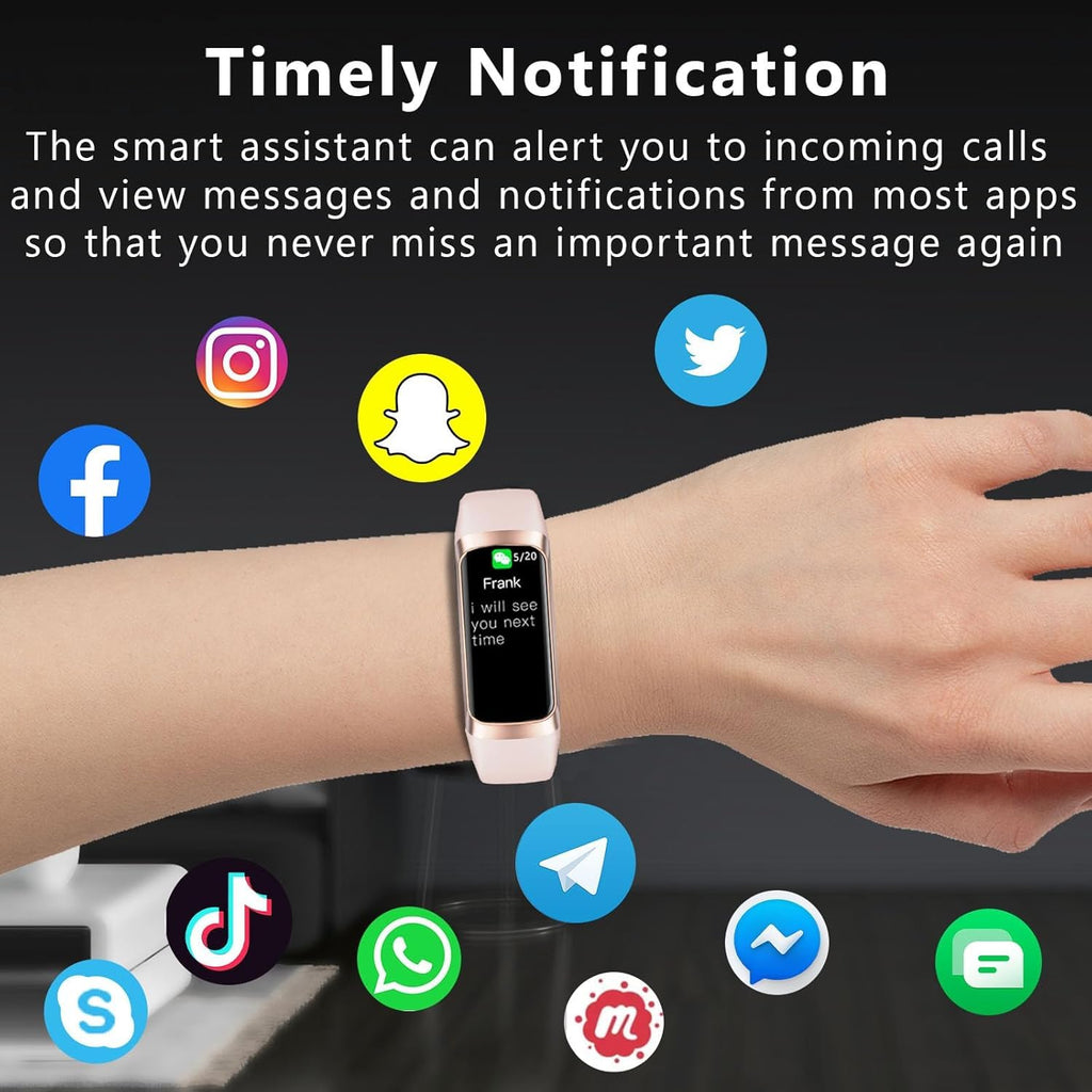 ZKSSGY Fitness Tracker with 24/7 Heart Rate Blood Oxygen Sleep Monitor,Activity Tracker with 1.1" AMOLED Touch Color Screen, Multiple Sport Modes Step Counter,IP68 Waterproof for Women Men (Pink)