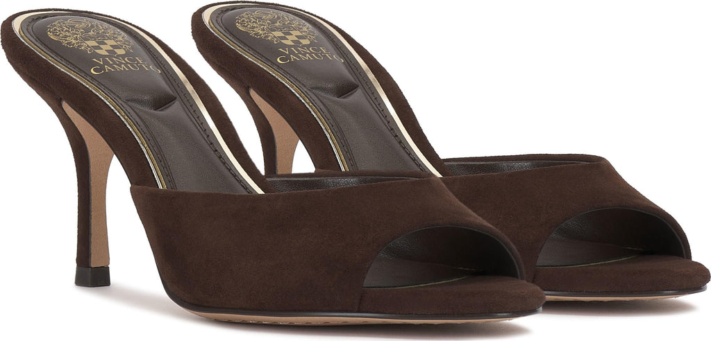 Vince Camuto Women's Prynn Heeled Sandal, Brownie Suede, 8