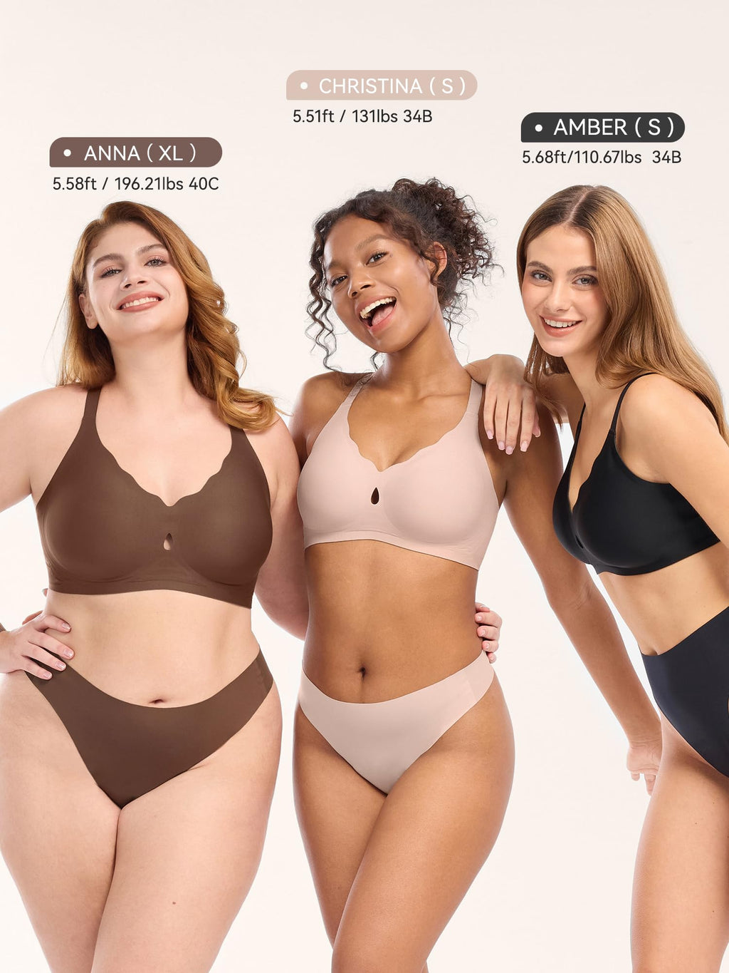 LUCKMEEY Bras for Women No Underwire Wave Push Up Wireless Bra Seamless Bras Full Coverage Bralettes Lift Everyday Bra Skin