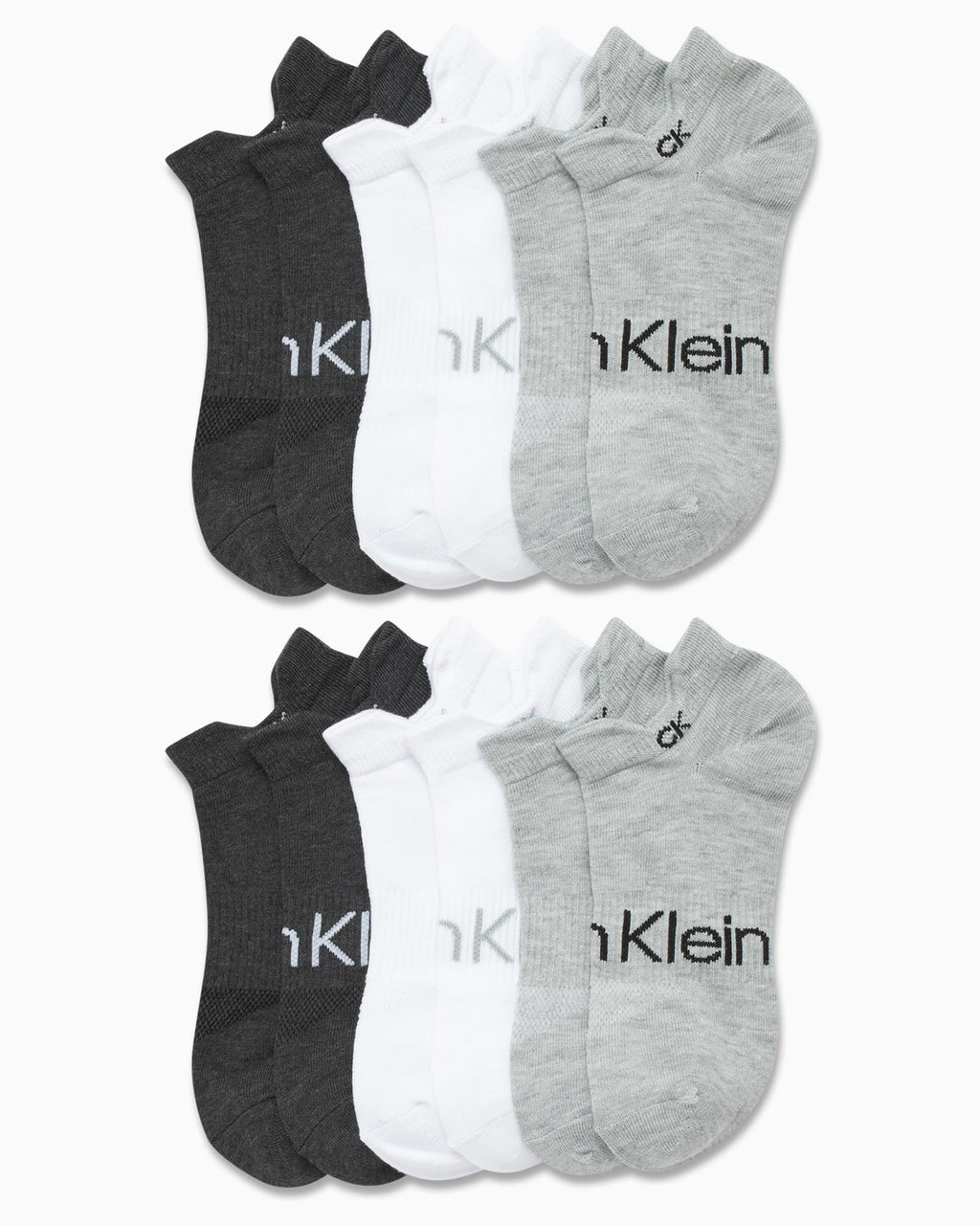 Calvin Klein Womens No Show Socks - 12 Pack Soft Cushioned Athletic Low Cut Socks for Sneakers Loafers Boat Shoes (4-10), Size 4-10, Grey Tab