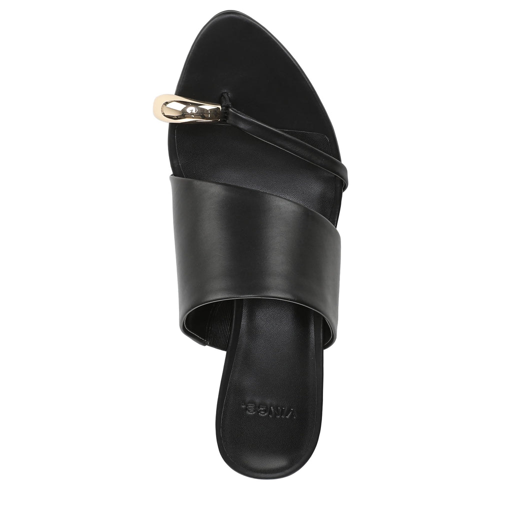 Vince Womens Suzie Slide Sandal Black Leather 8 M