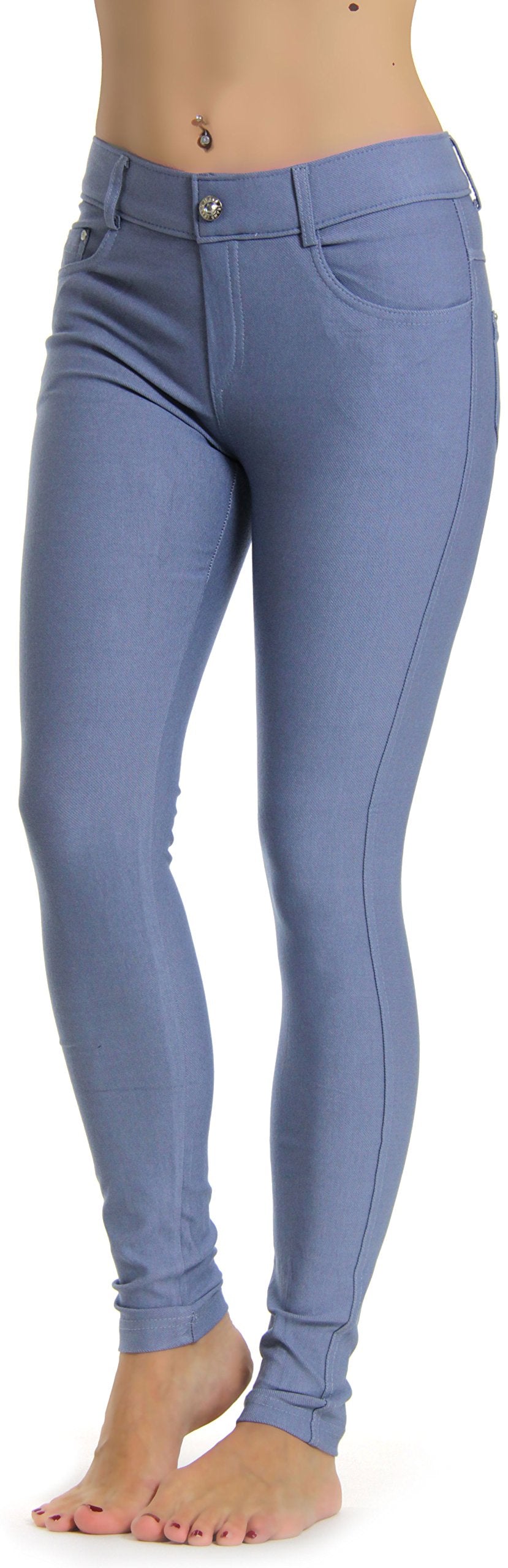 Prolific Health Women's Jean Look Jeggings Tights Yoga Many Colors Spandex Leggings Pants S-XXL (Large, Slate Grey)