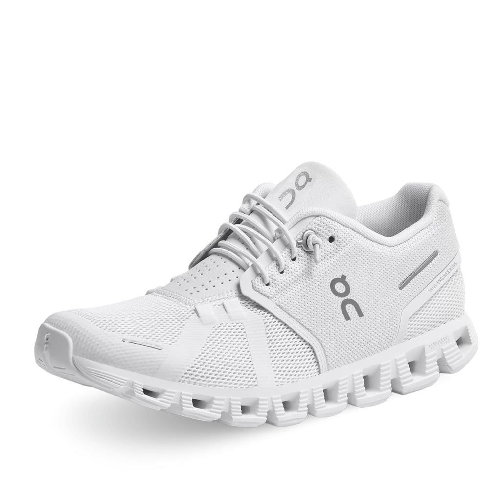 On Women's Cloud 5 Sneakers, All White, 7 Medium US